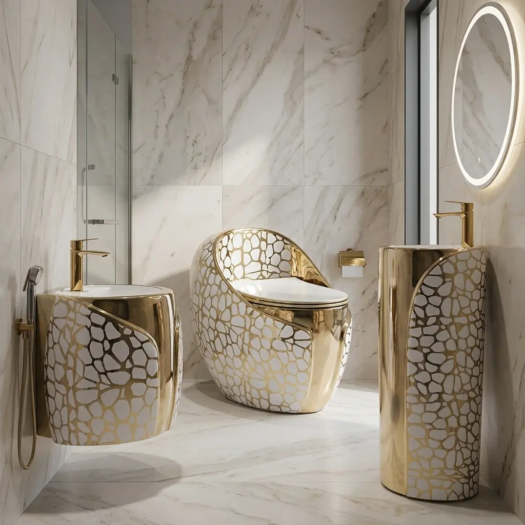 Wholesale Luxury Bathroom Set with Toilets and Washbasins
